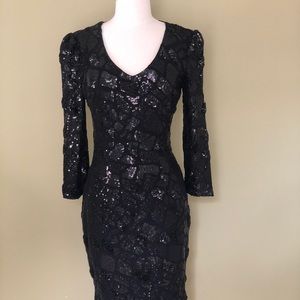 Black Sequin Cocktail Dress
